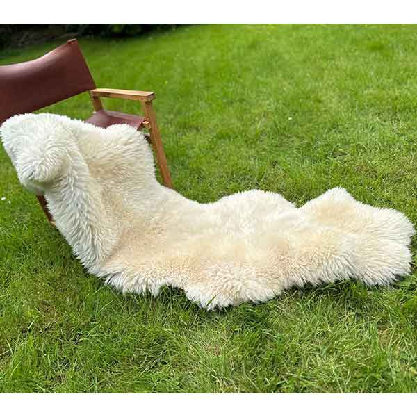 long white sheepskin rug