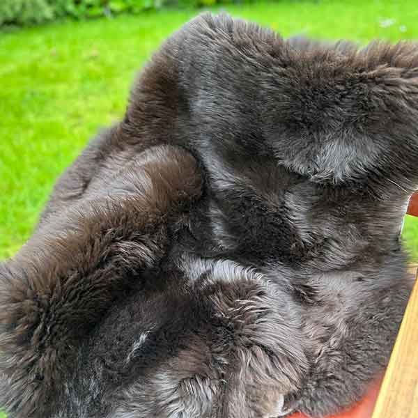 large brown sheepskin rug