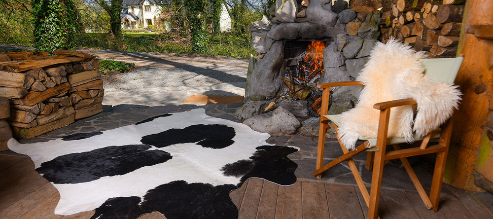 cowhide rug and sheepskin rug