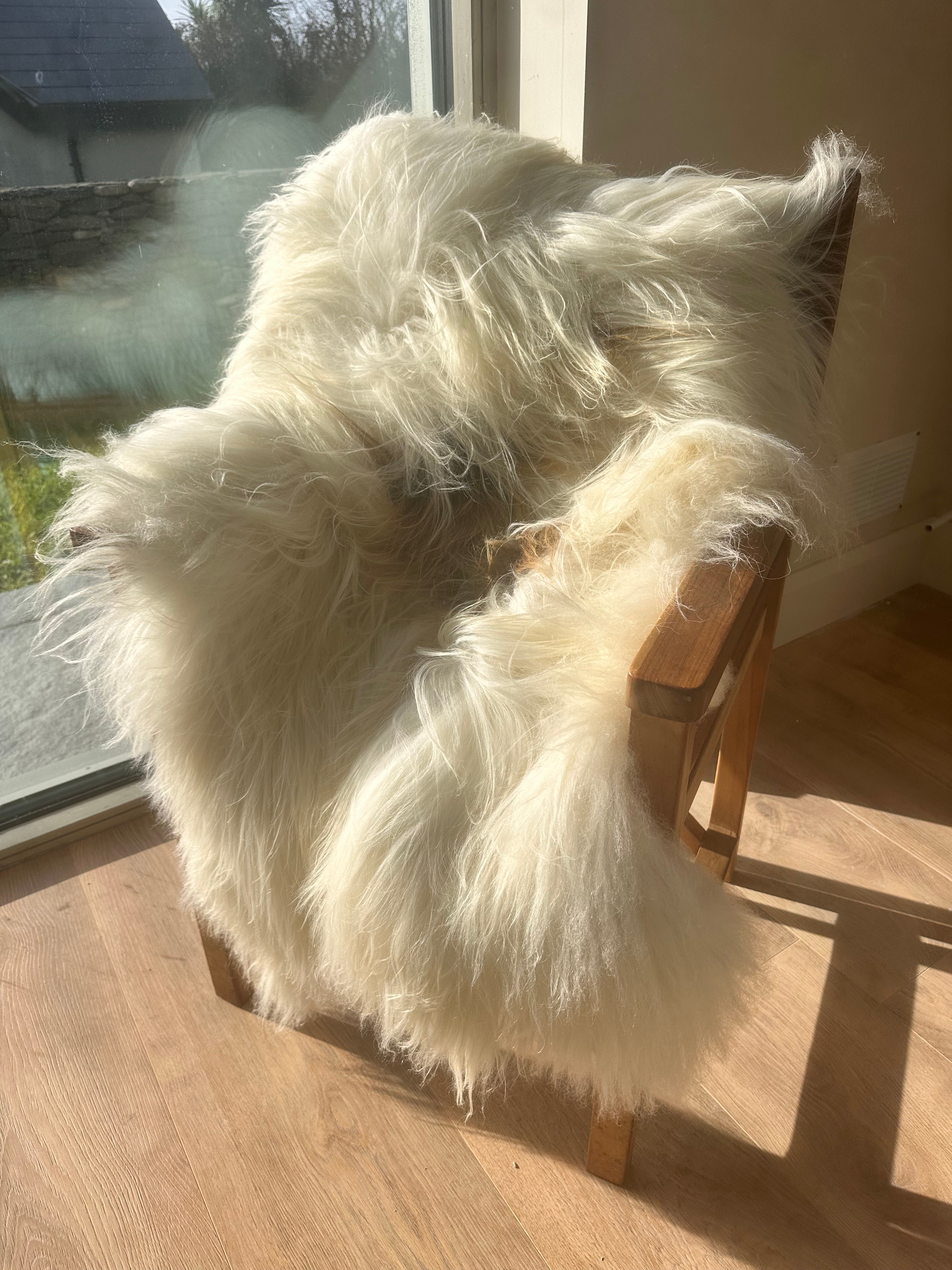 Brit Highland White Sheepskin With Brown Spot