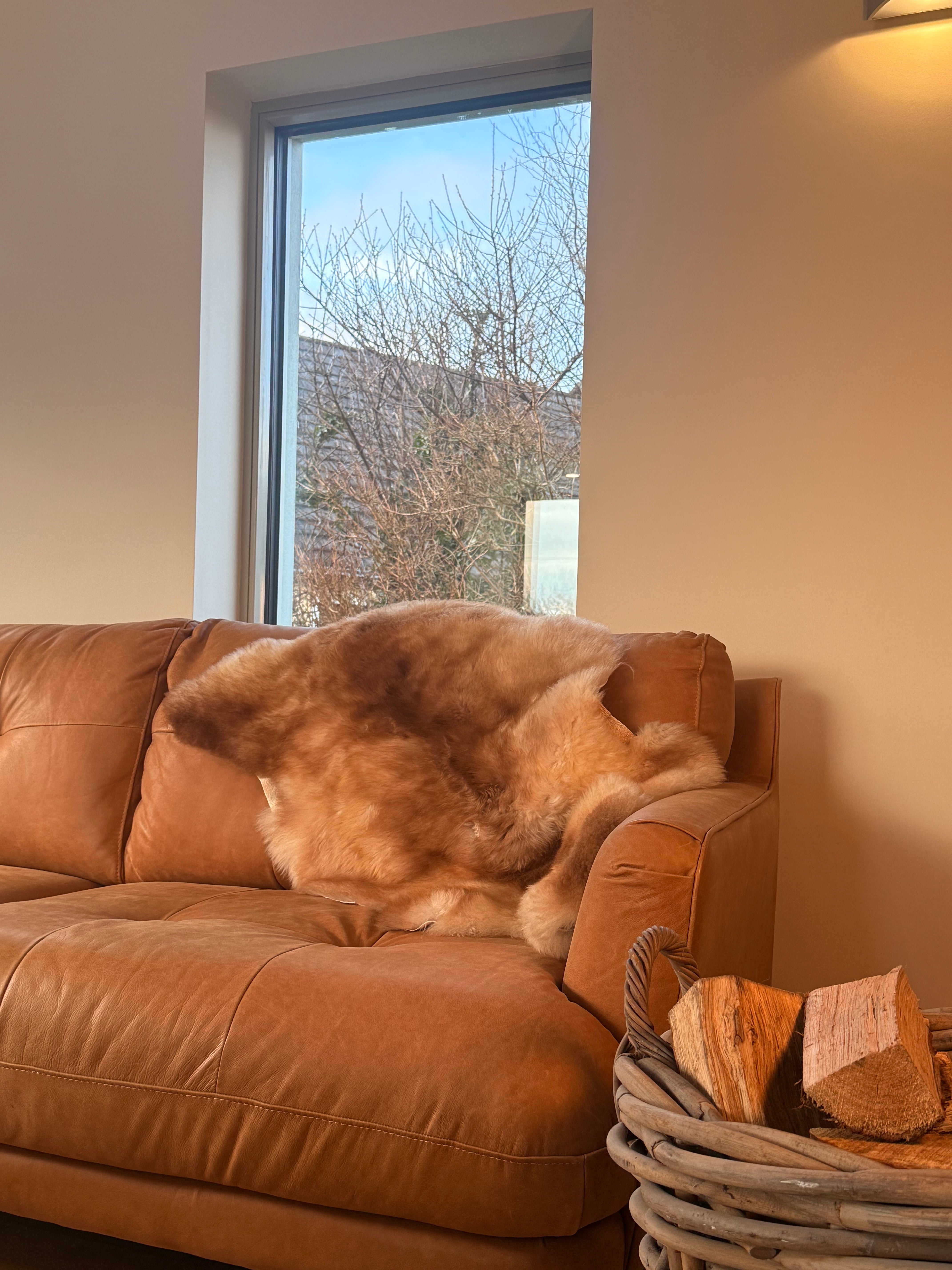 Natural lambskin rug
