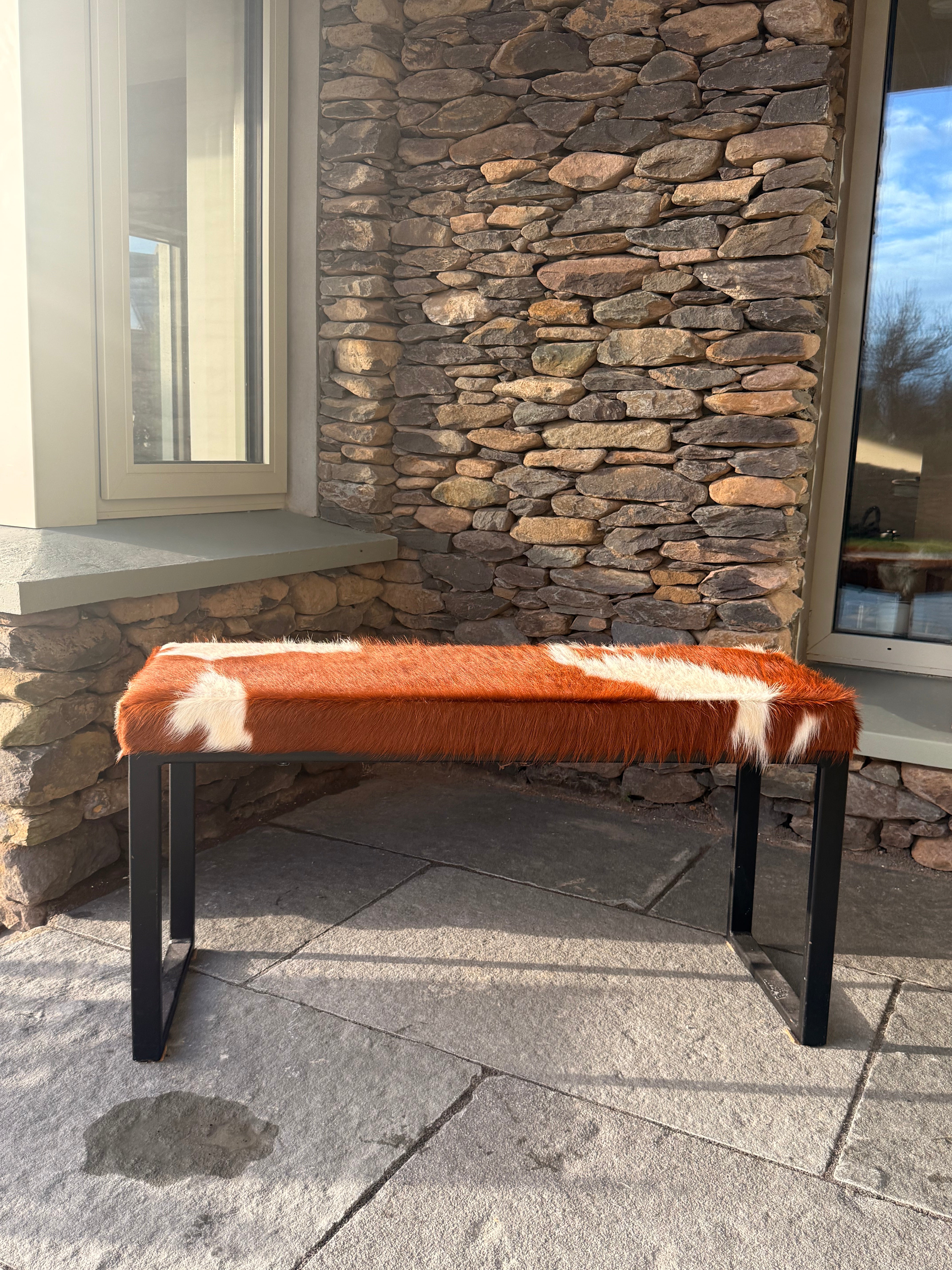 Brandon Bay Cowhide Bench