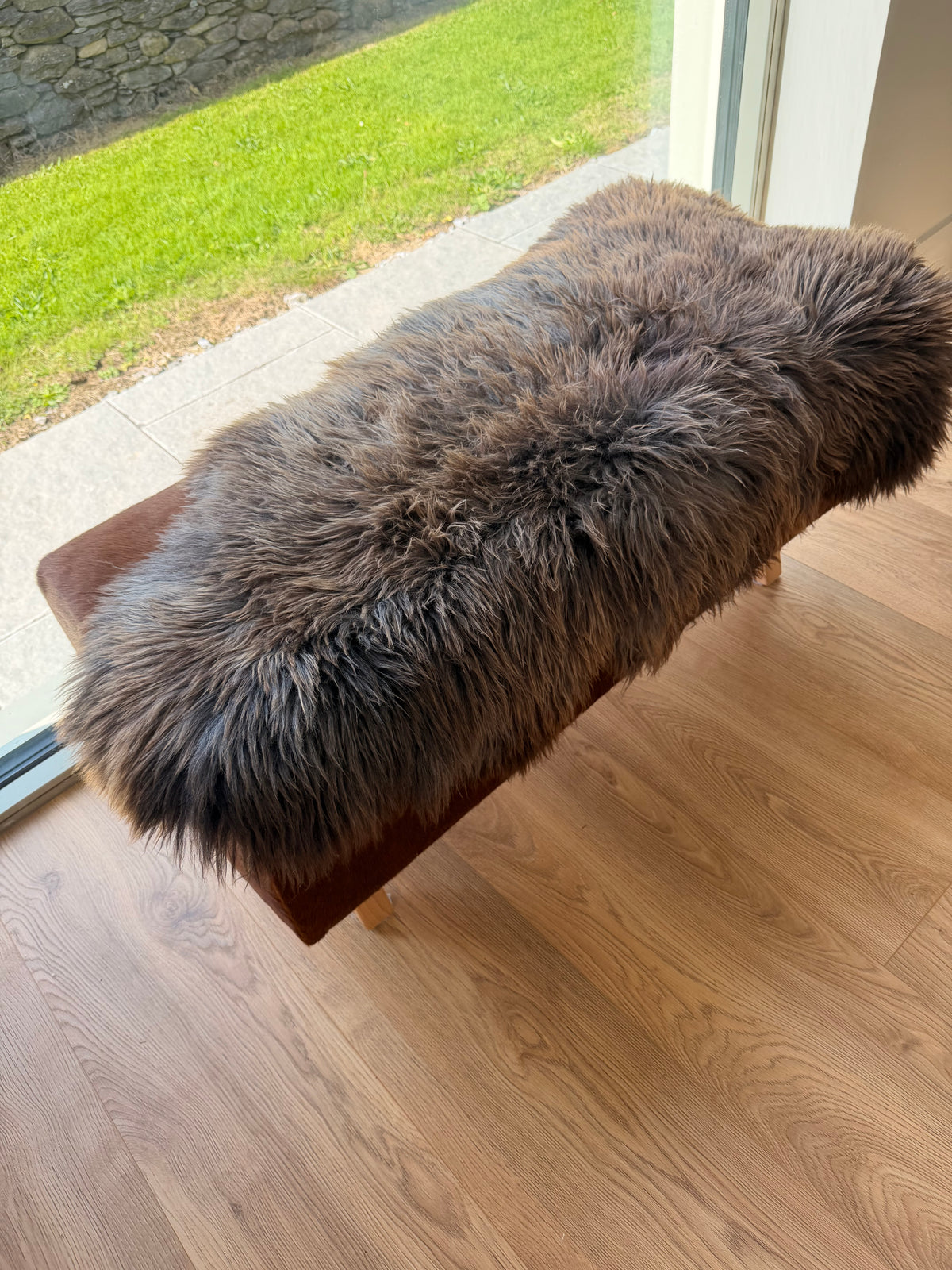 Atlantic Heather Long Wool Sheepskin Rug