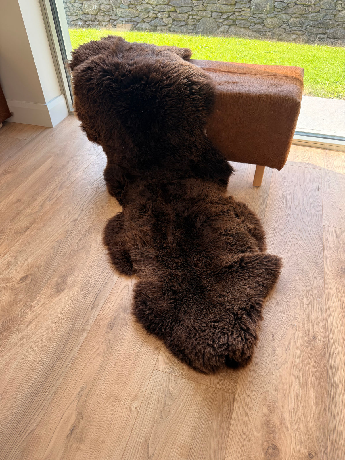 Bog Oak Double Brown Sheepskin Rug