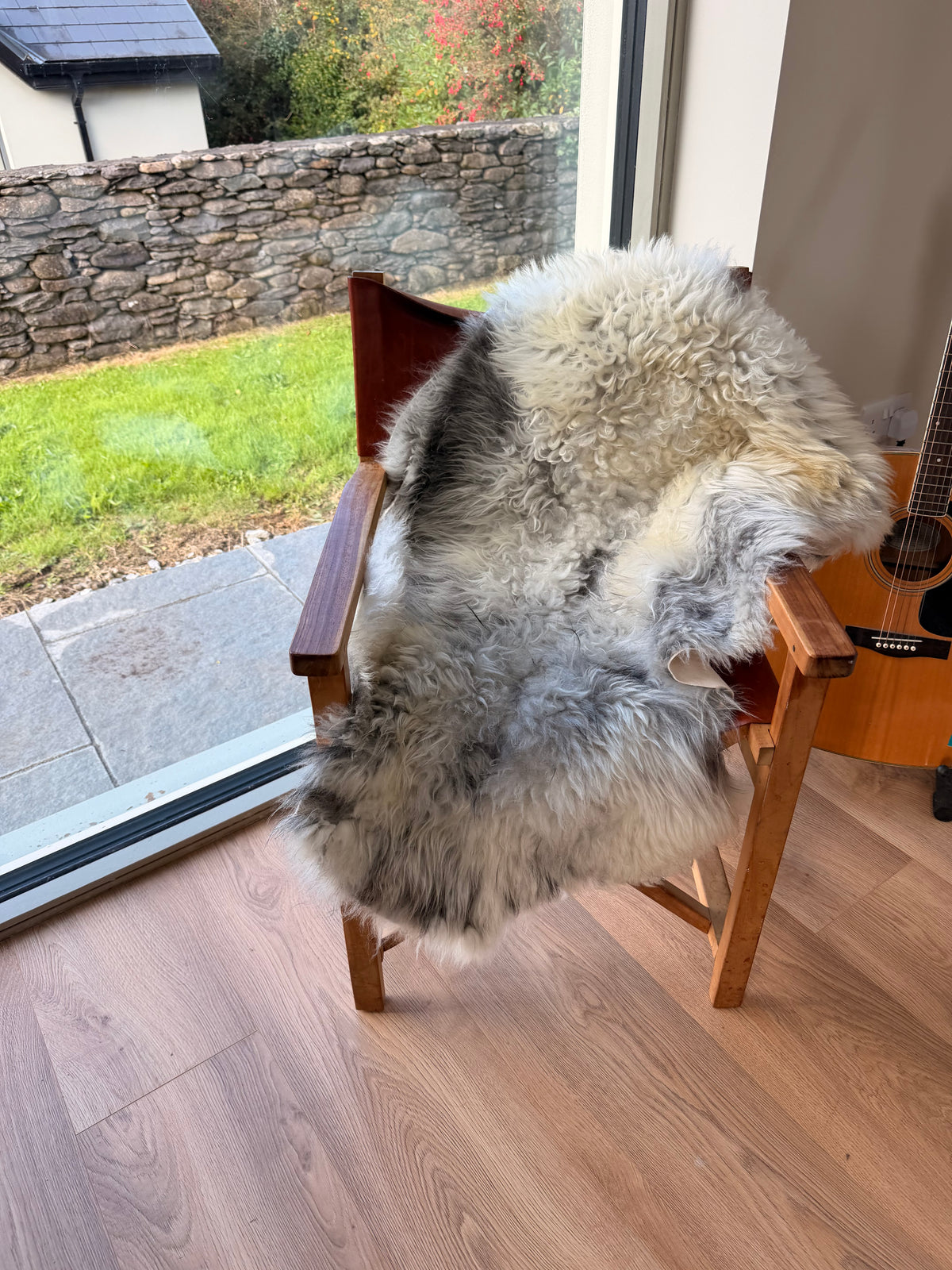 Silver Tide Curly Grey & White Sheepskin Rug