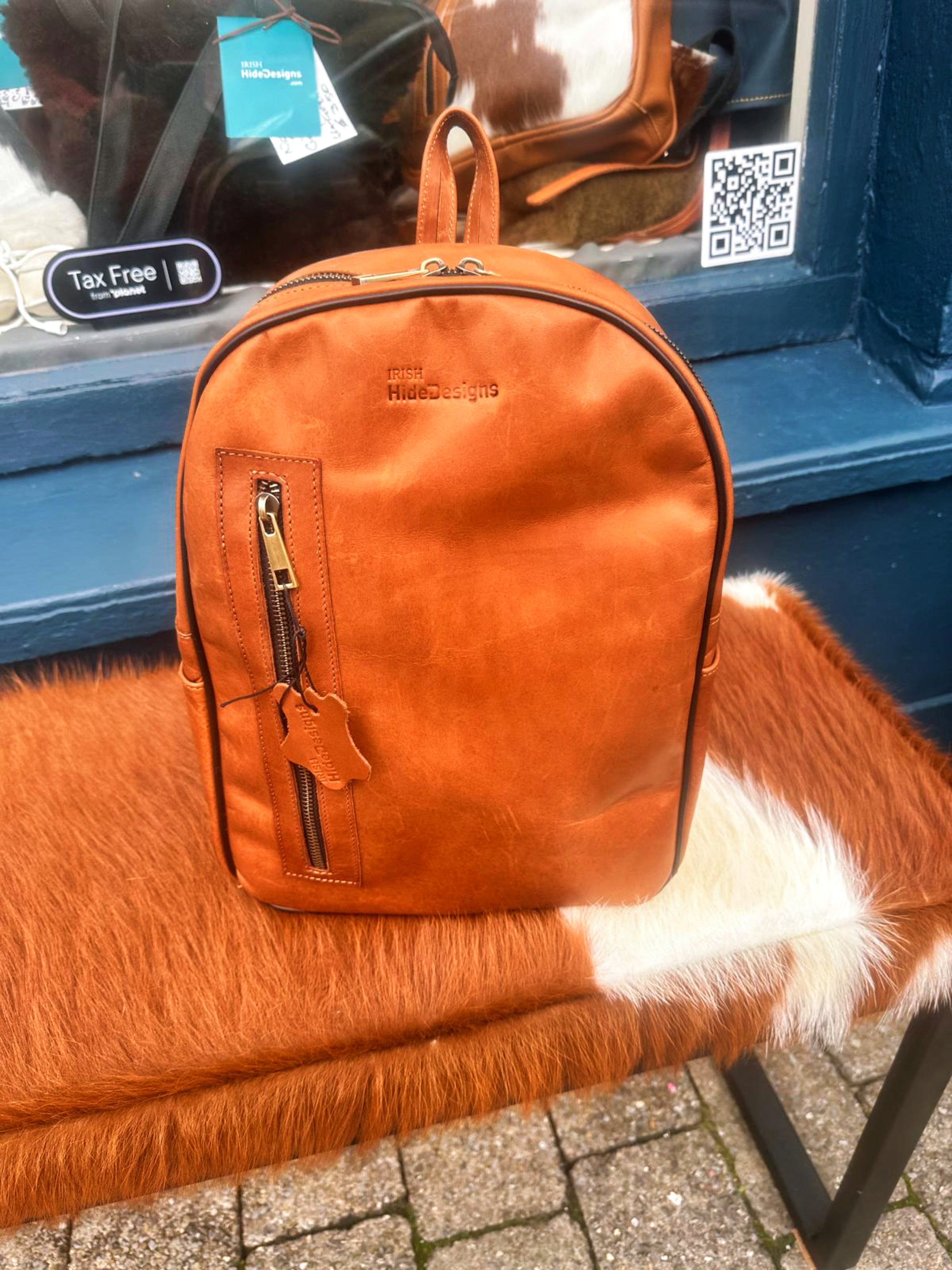 Tan Leather Backpack