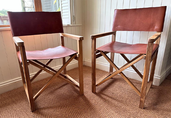 Leather folding discount chair