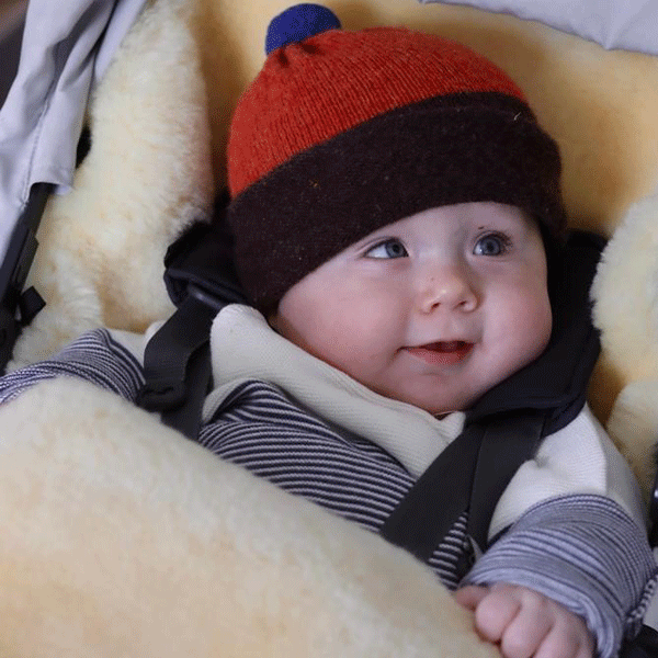 sheepskin footmuff for baby