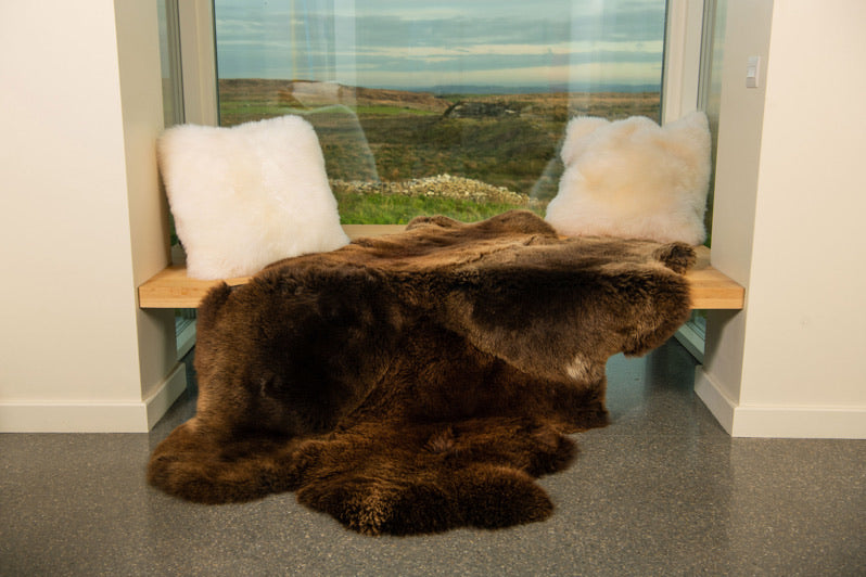 Quad Sheepskin Rug Natural Brown