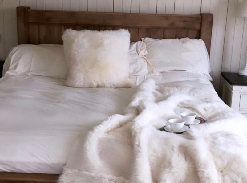 Fine Lambskin Wool Throw- 100 cm by 200cm