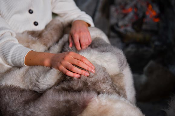 luxury lambskin throw small