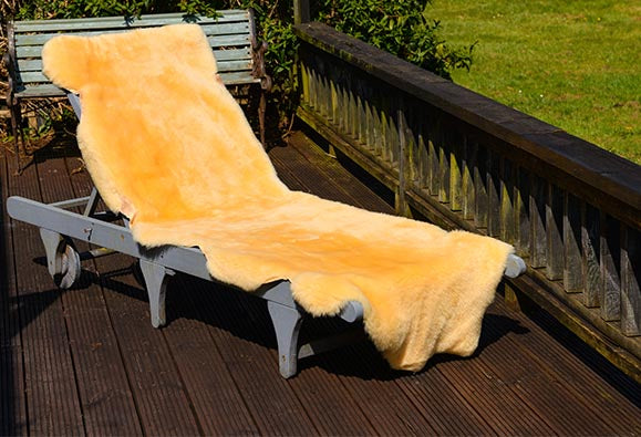medical grade double sheepskin on sunchair