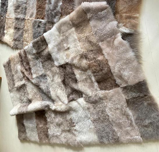 small lambskin throw