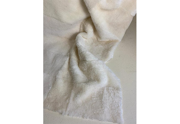 natural white lambskin throw