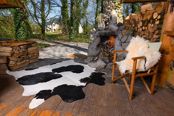 cowhide bolster cushion