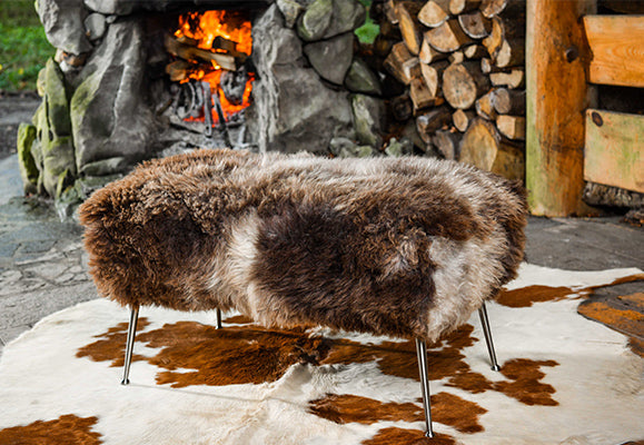 sheepskin ottoman