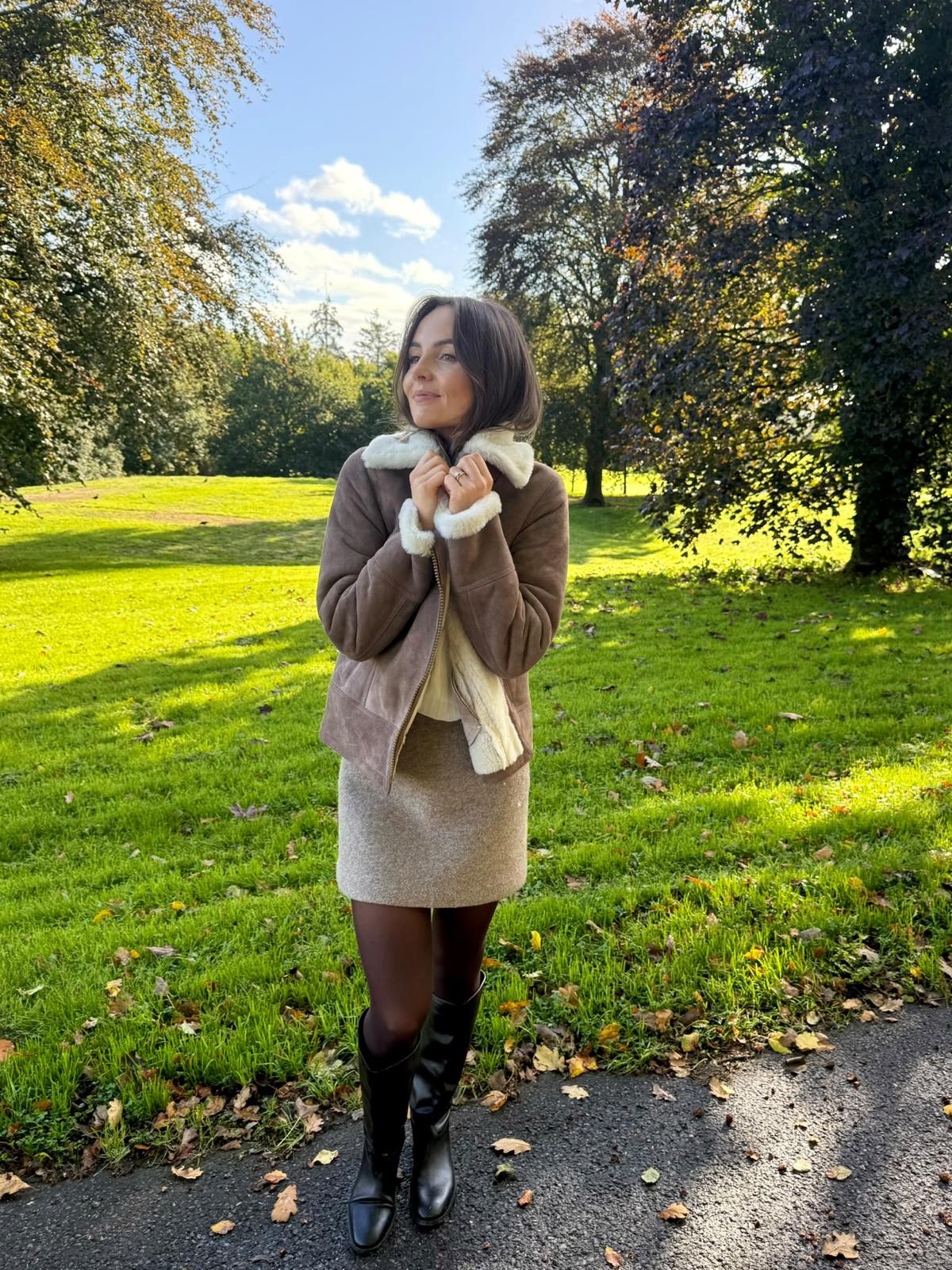 Aviator shearling sheepskin jacket