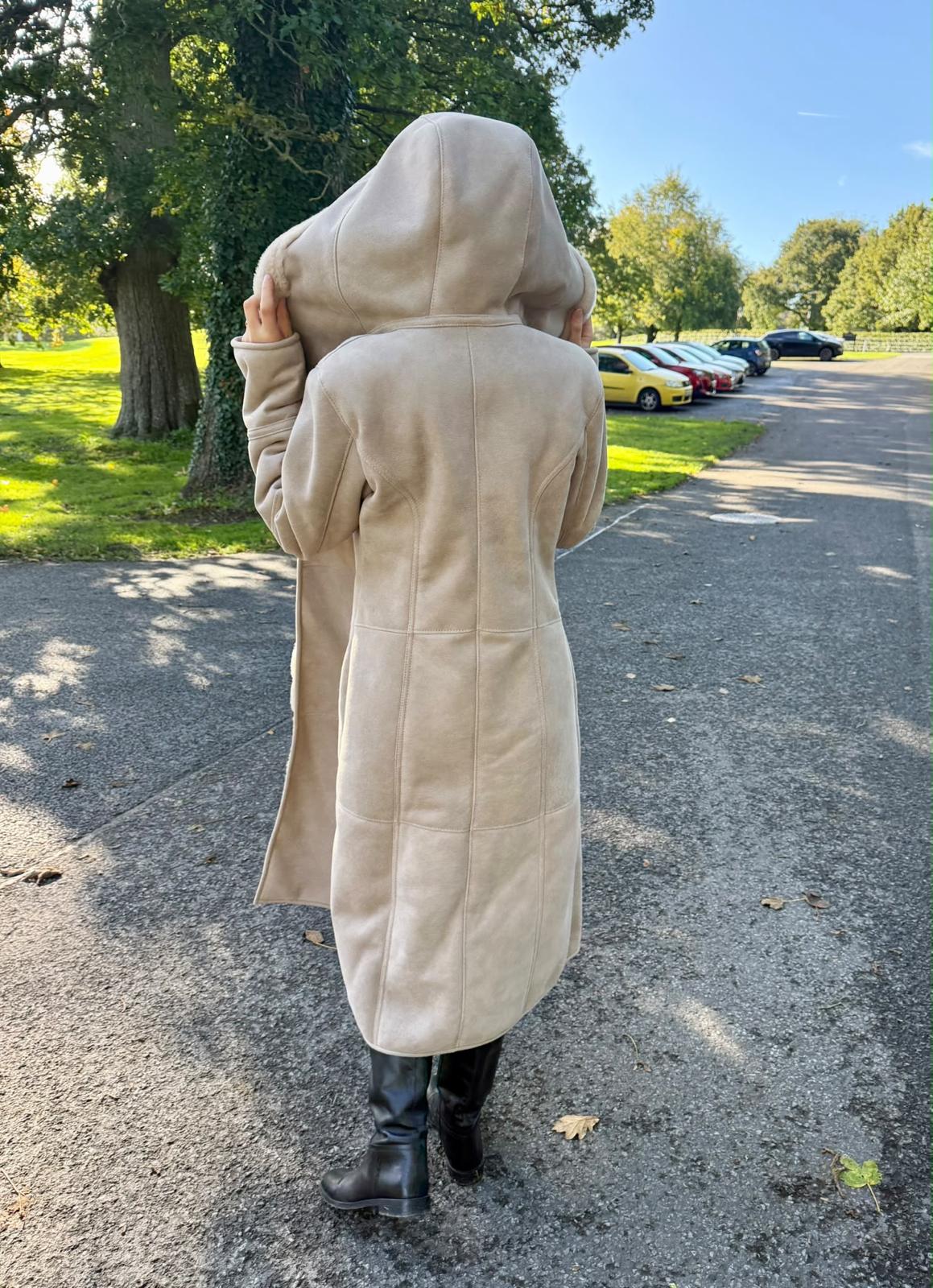 Long shearling coat