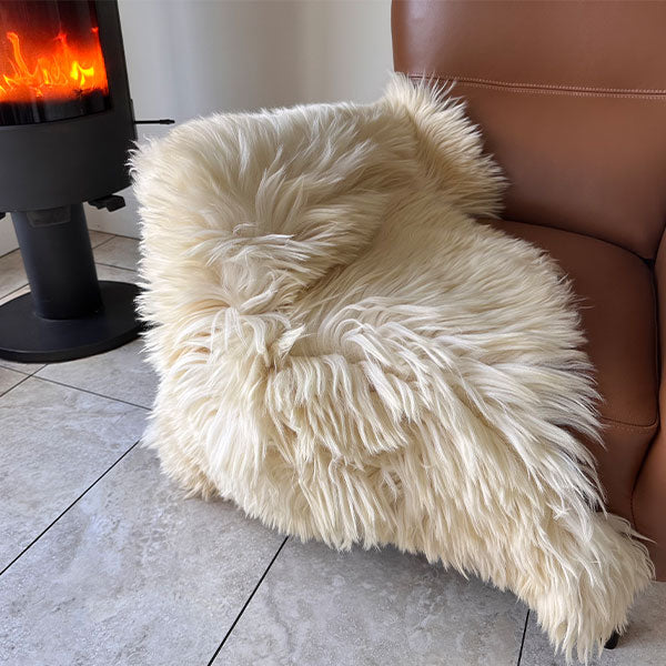 Cream sheepskin rug