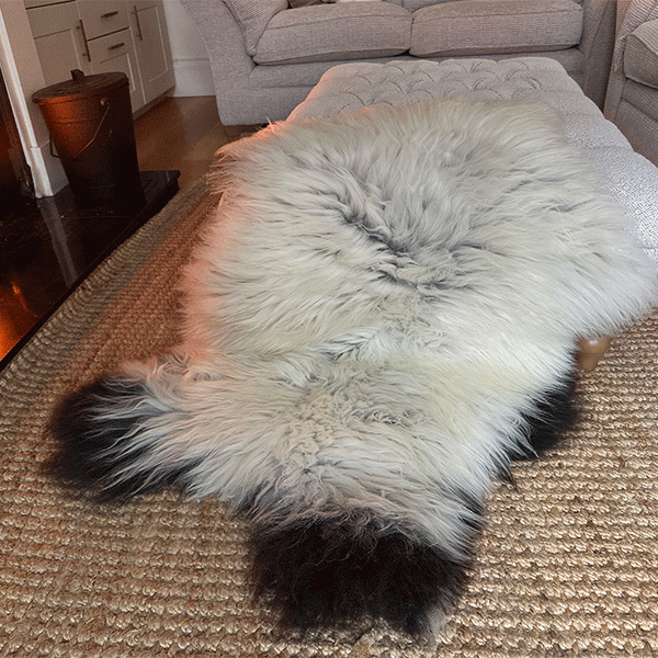 grey sheepskin rug