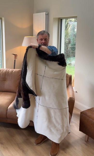Multi Pelt Natural Grey Lambskin Throw