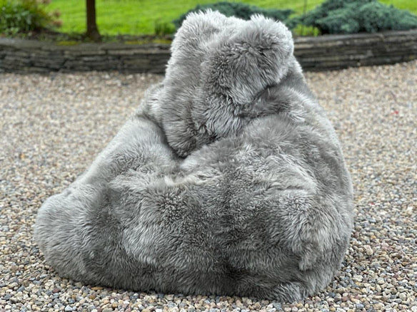 'Bere Island’ Brown/Grey Sheepskin Beanbag Chair