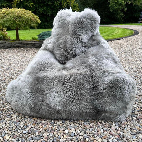'Bere Island’ Brown/Grey Sheepskin Beanbag Chair