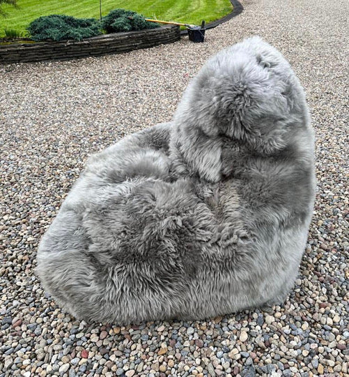 'Bere Island’ Brown/Grey Sheepskin Beanbag Chair