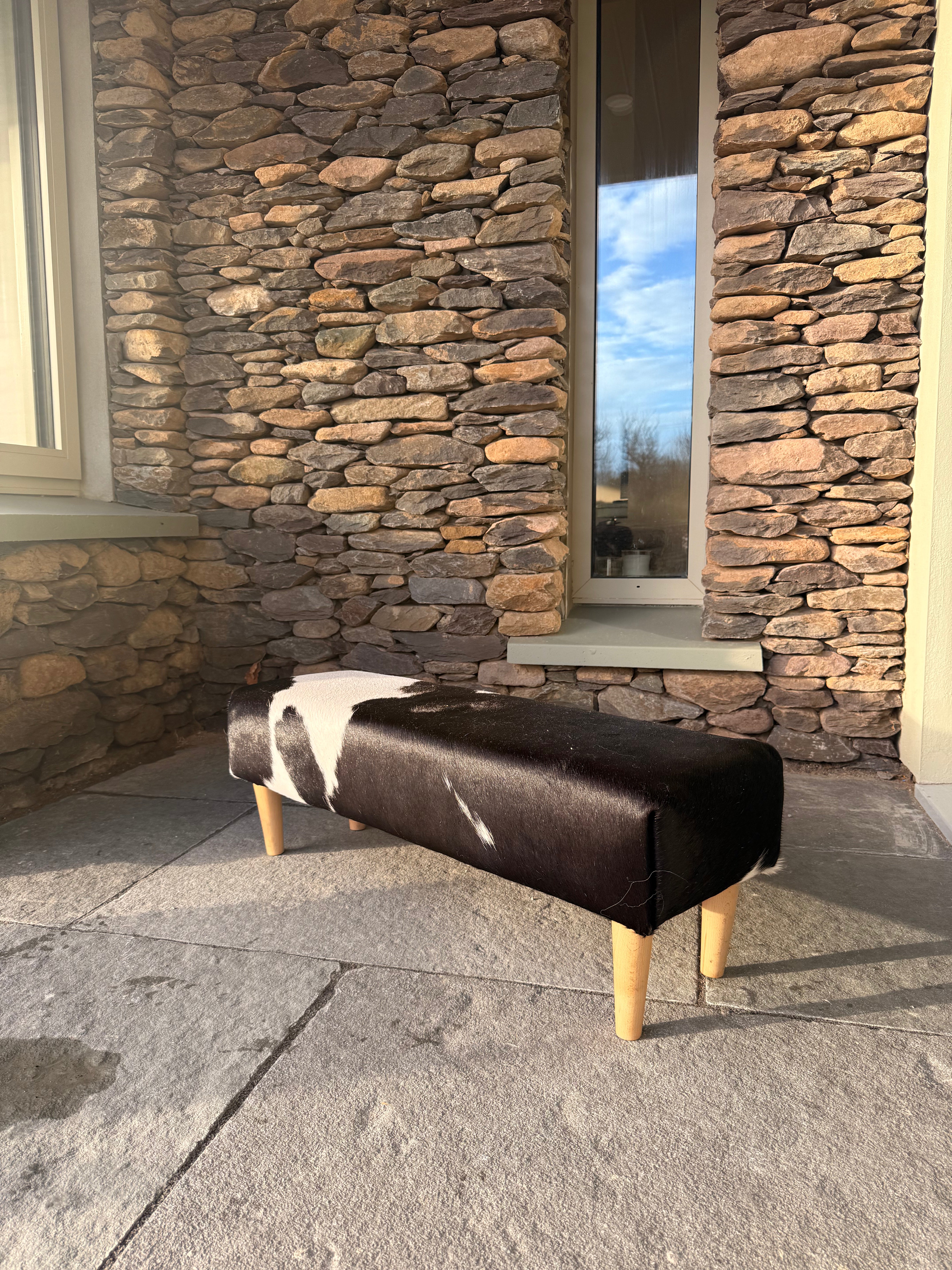Ventry Beach Cowhide Footstool