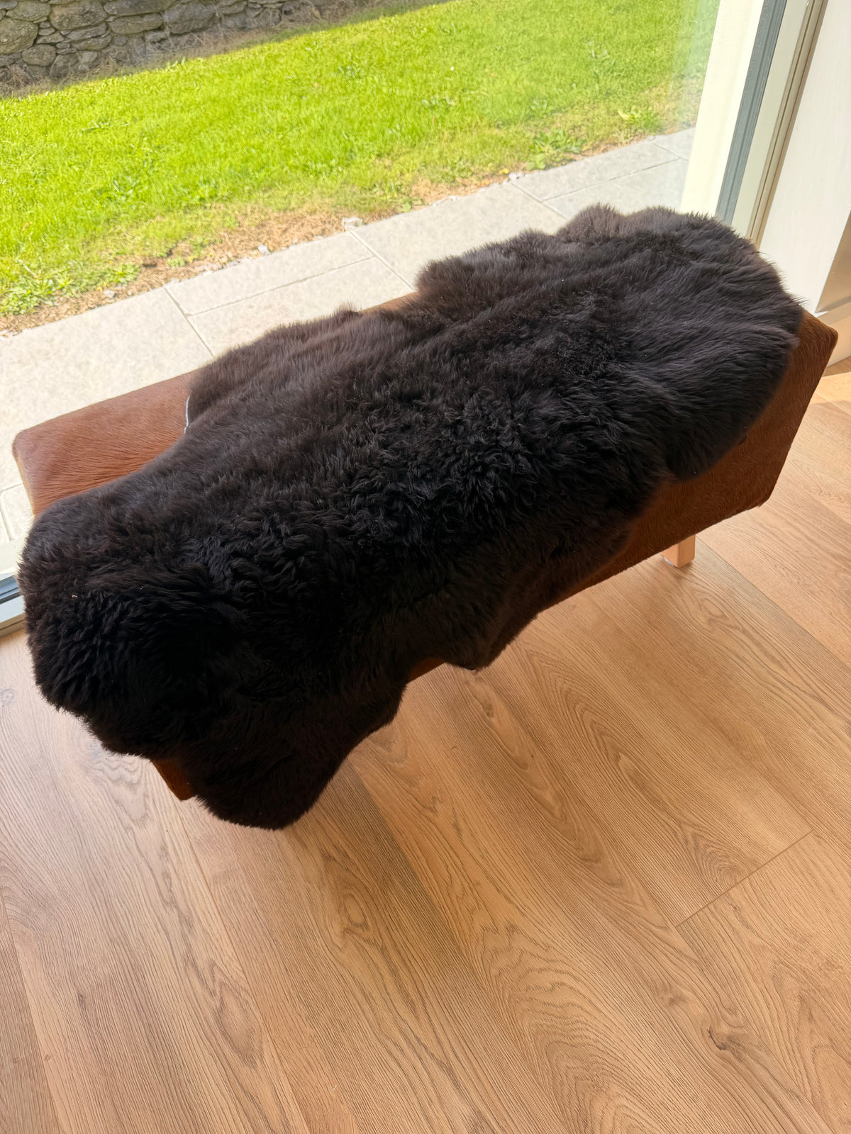 Raven Peat Black Sheepskin Rug