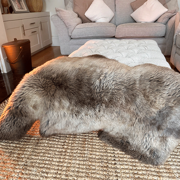 light brown sheepskin rug