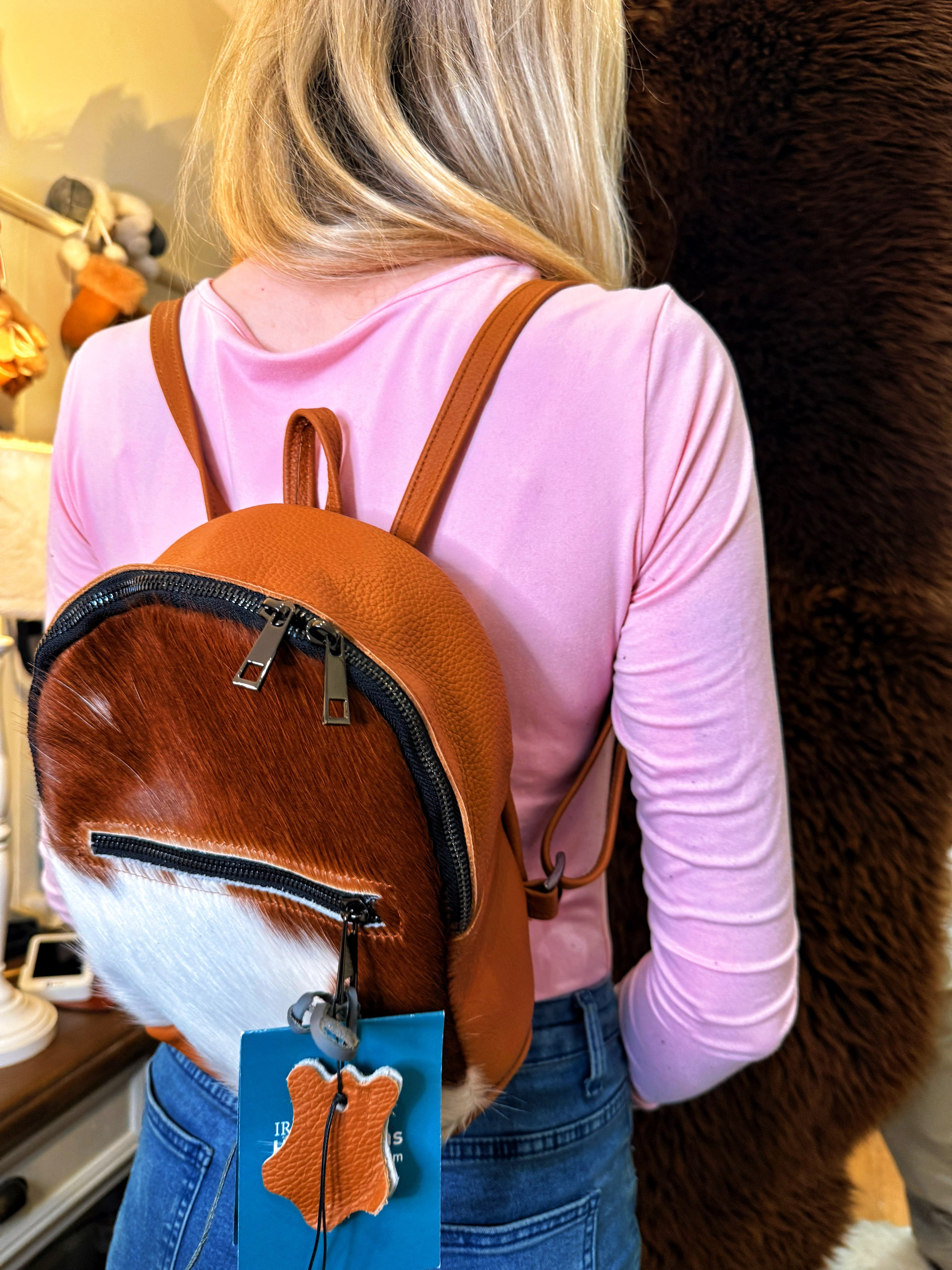 Mini Cowhide Backpack