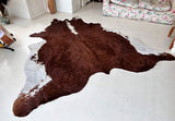 Red and White Cowhide Rug