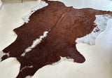 Red and White Cowhide Rug