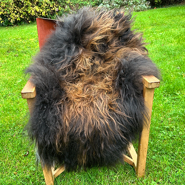 Shaggy sheepskin rug