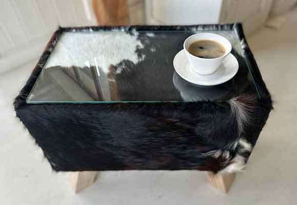 cowhide coffee table