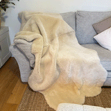 natural shearling throw