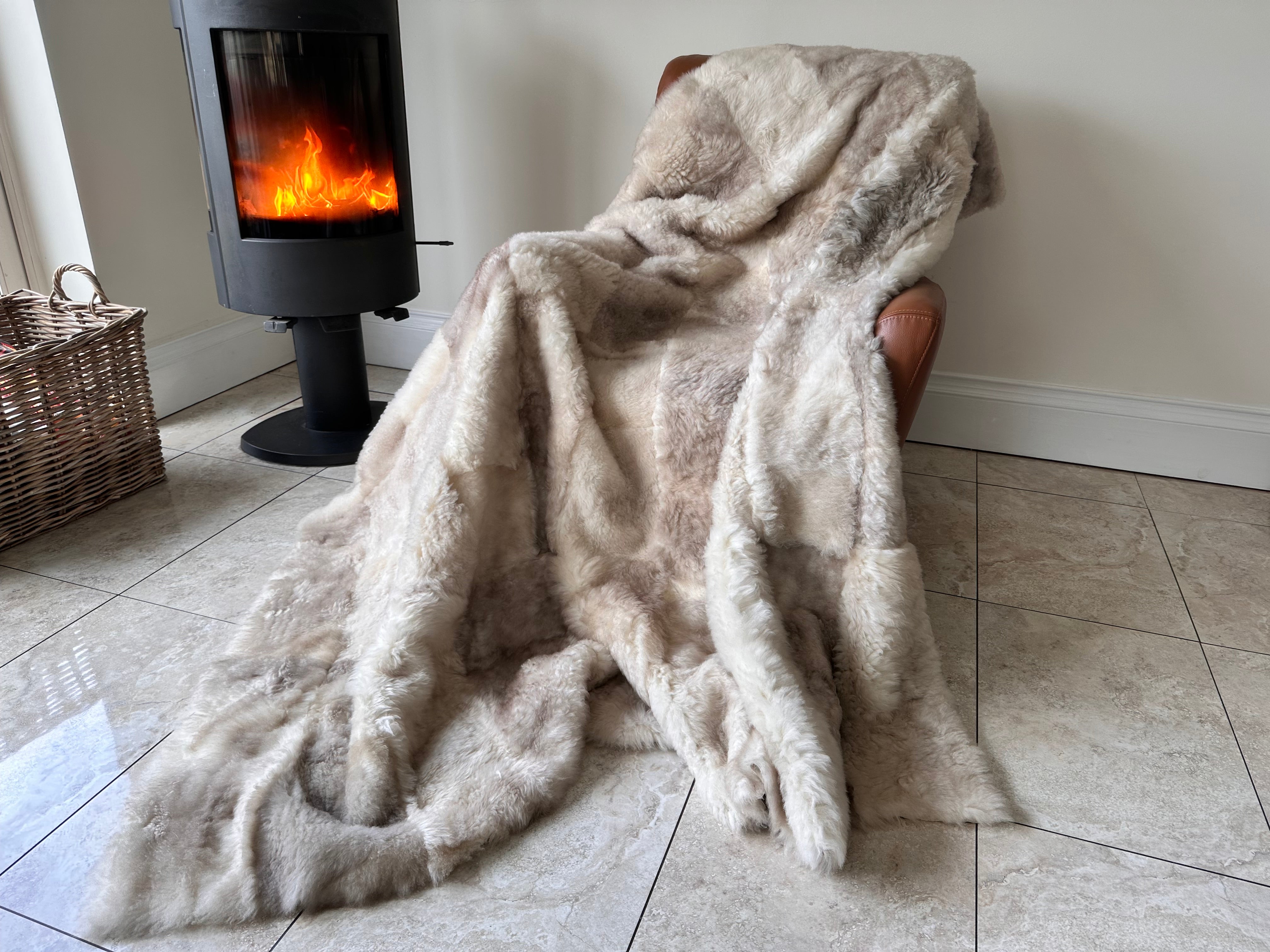 large shearling throw