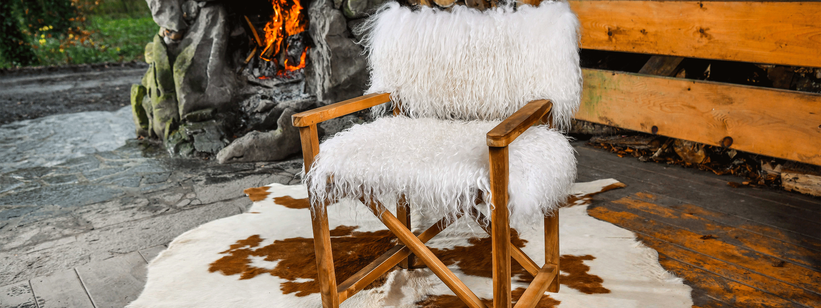 shaggy sheepskin chair