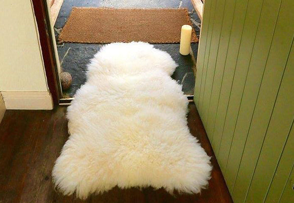 Irish white sheepskin rug