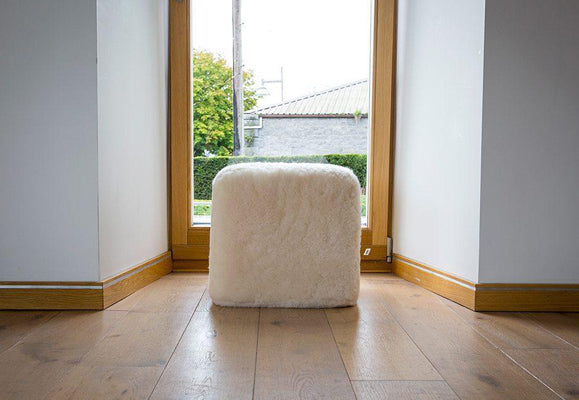 ‘Keem Bay’ Lambskin Cube Pouffe