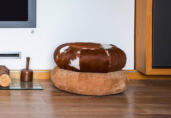 ‘Spanish Point’ Natural Cowhide Pouffe