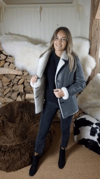 Aoife grey sheepskin  jacket