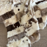 lambskin throw in chequered brown and white
