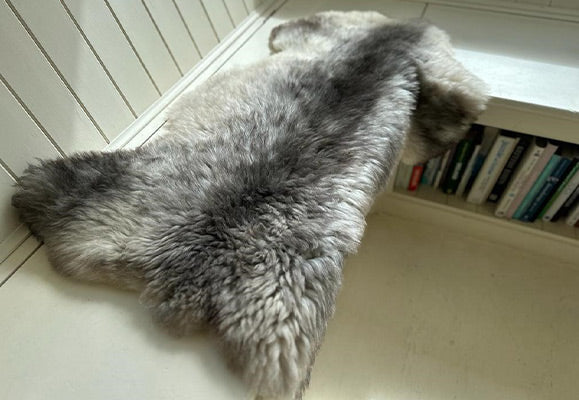 grey sheepskin rug