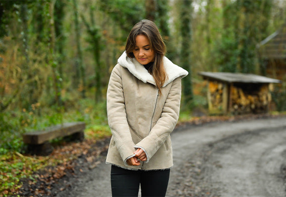 beige shearling jacket