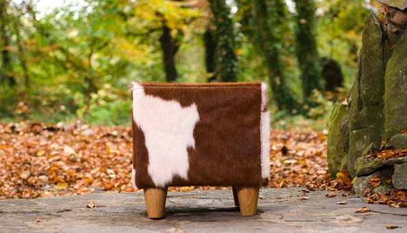 cowhide footstool