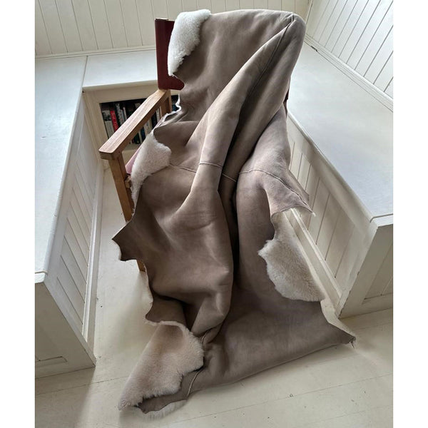 beige double face throw
