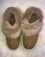 beige slippers sheepskin