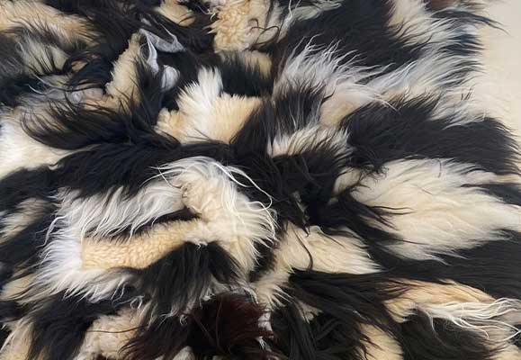 Black and White Sheepskin Rug